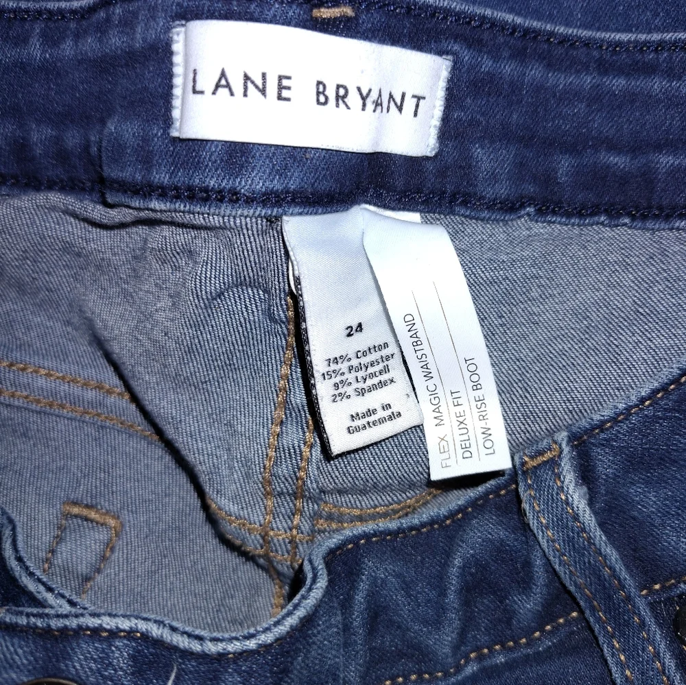 Womens Lane Bryant Jeans,Low Boot Cut BlueJeans,Deluxe Fit w/Flex Magic Waistban - Picture 6 of 8